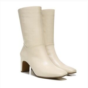 Elegant Cream Leather Women's Boots